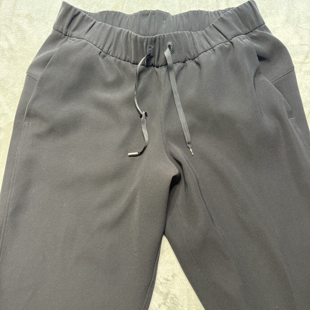 Lululemon Jogger Pants Womens 6 Black Sweatpants Drawstring Cuffed Logo Athletic - Picture 11 of 12
